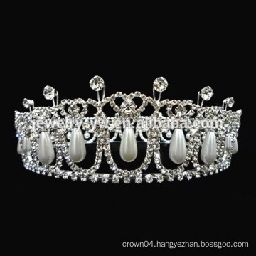 fashion metal full crystal cheap women crowns for party